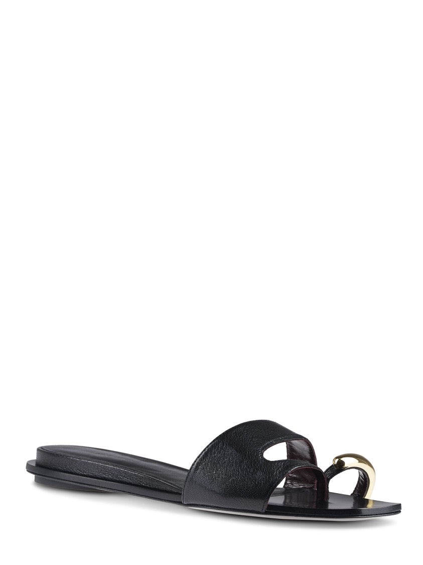 Tory Burch Pierced Slide Flat Shoes With Soft Caprine Leather