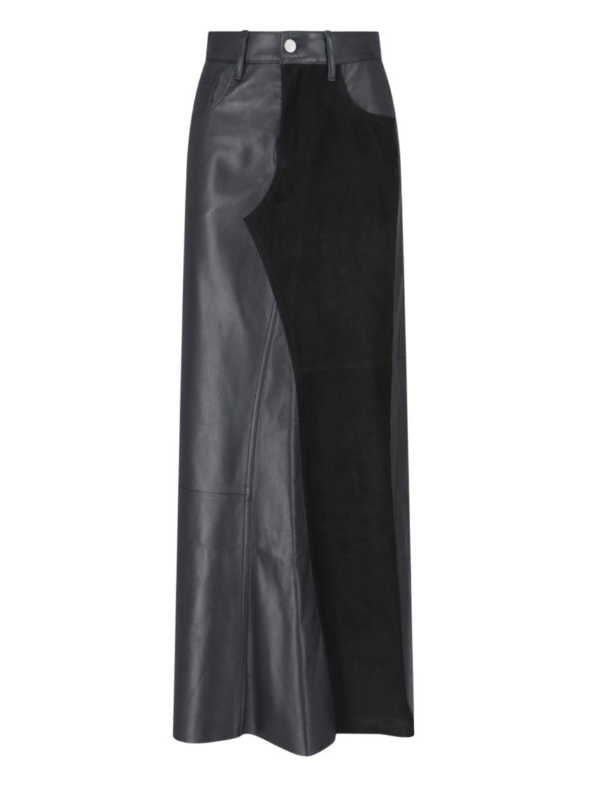Mm6 By Maison Margiela Maxi Leather Skirt – Black