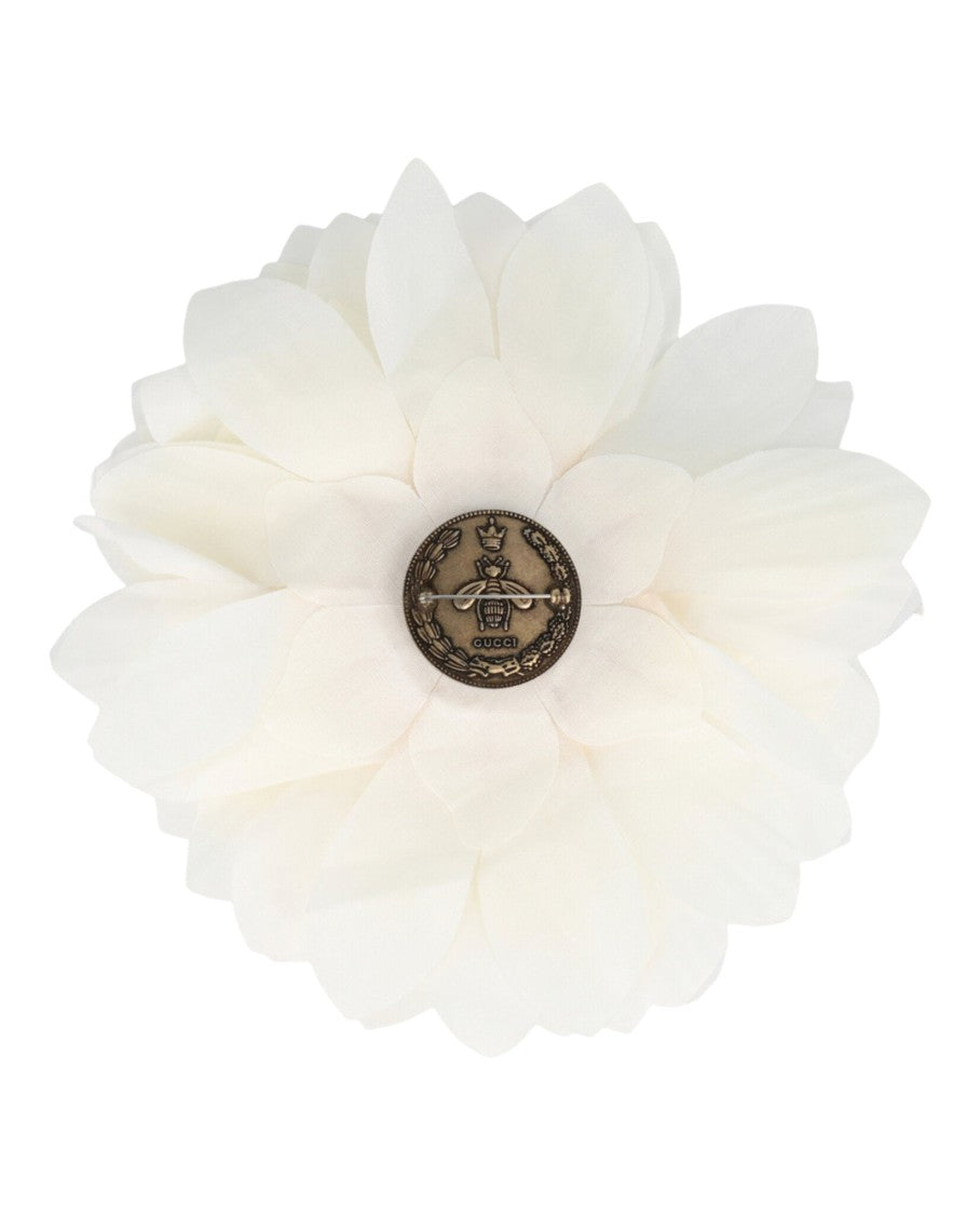 Gucci Layered Flower Silk Brooch With Signature Emblem