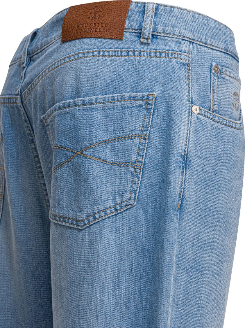 Brunello Cucinelli Light Blue Classic Five-Pocket Jeans