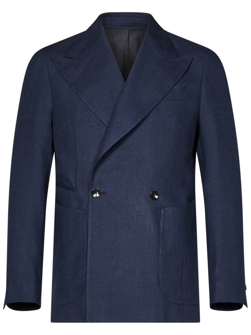 Franzese Collection Vintage Blue Linen Blazer
