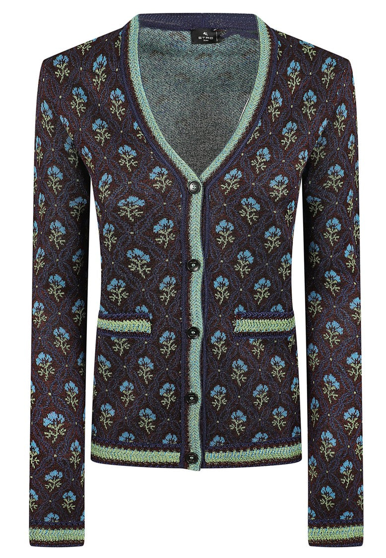 Etro Floral Lurex Cardigan