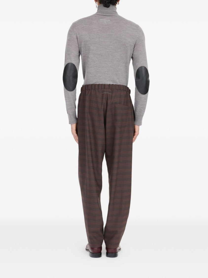 Mm6 By Maison Margiela Relaxed Fit Trousers With Drawstring Waist And Tapered Leg