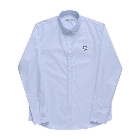 Maison Kitsuné Long-Sleeve Button-Up Shirt With Iconic Fox Logo