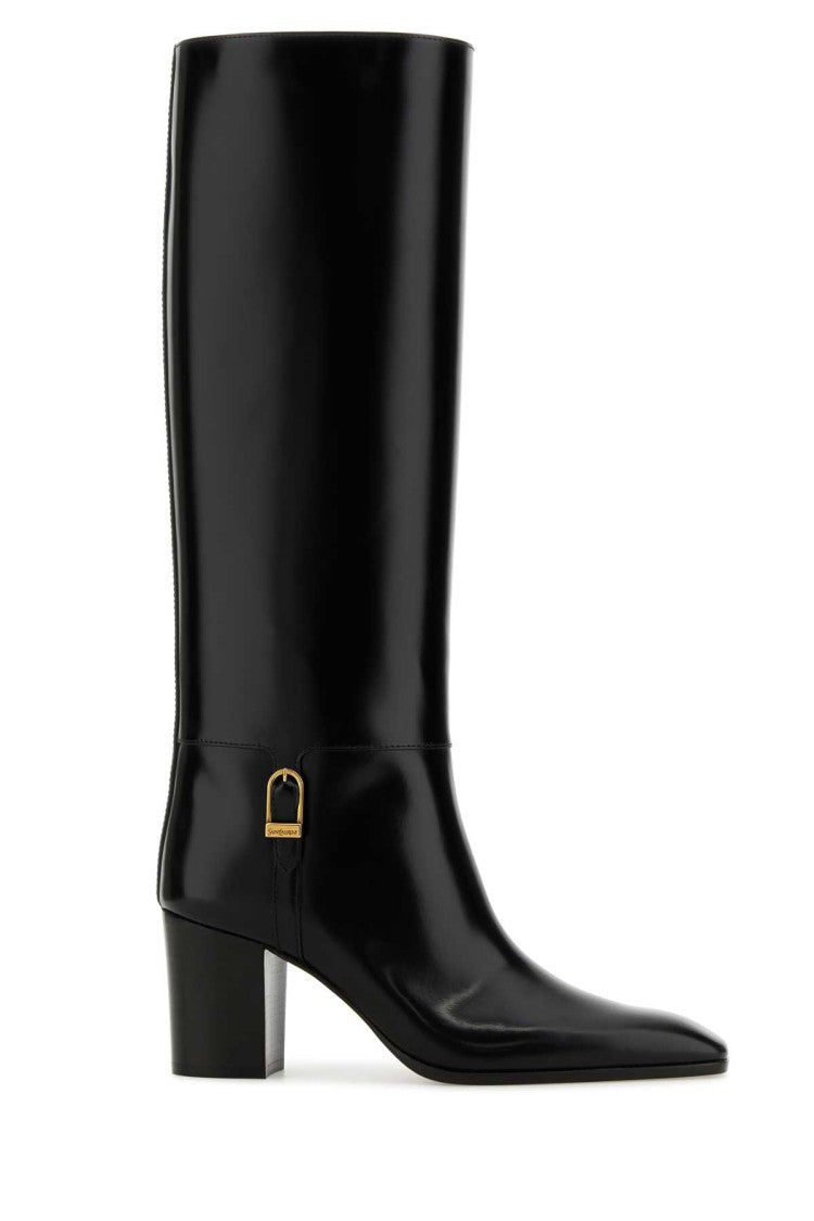 Saint Laurent Black Leather Julia 70 Boots