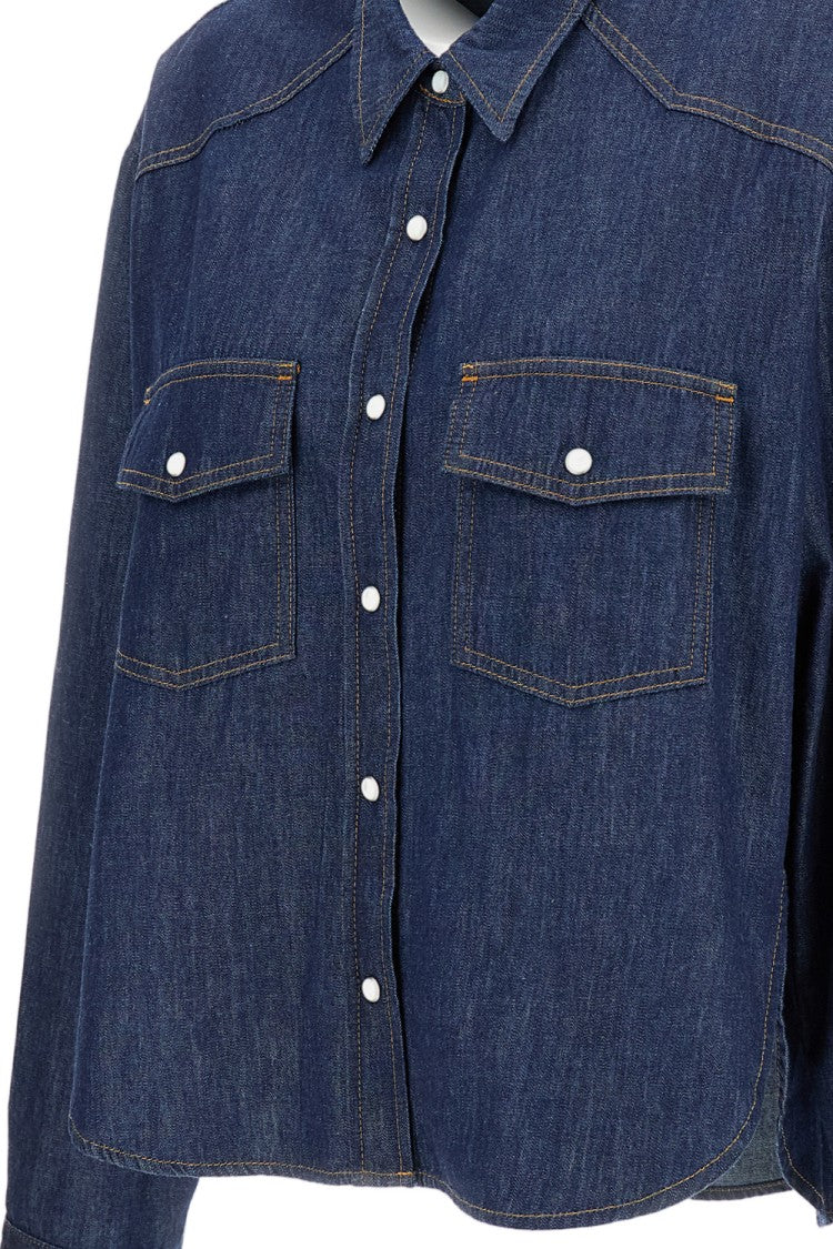 Khaite Structured Blue Jacket With Clean Lines