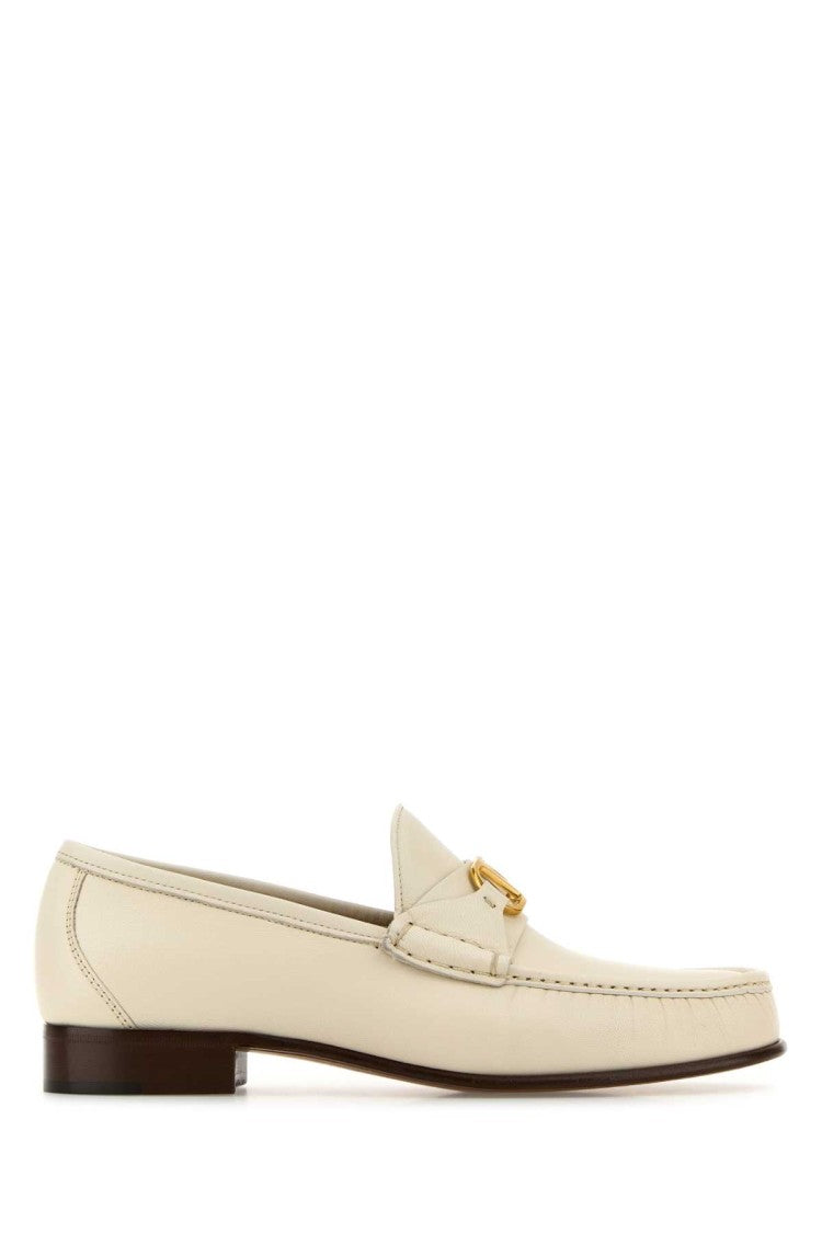 Valentino Garavani Ivory Leather Vlogo Signature Loafers