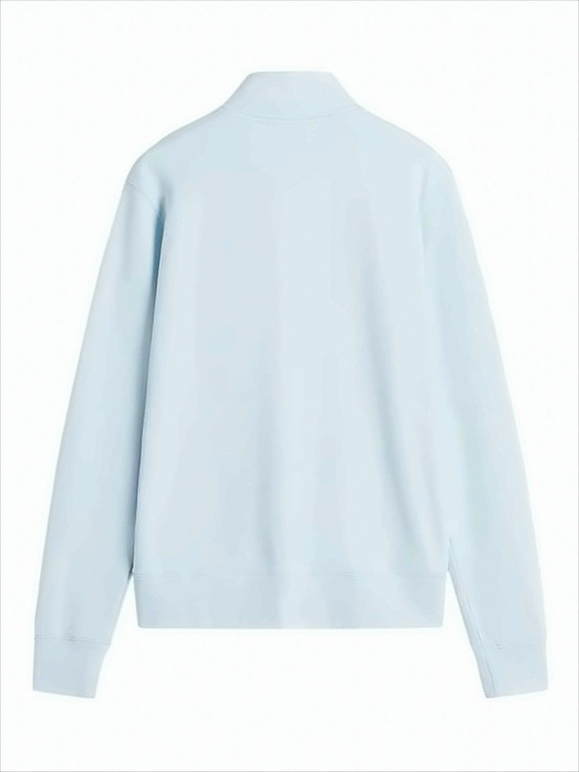 Maison Kitsuné Light Blue High-Collar Sweatshirt With Embroidered Fox Logo