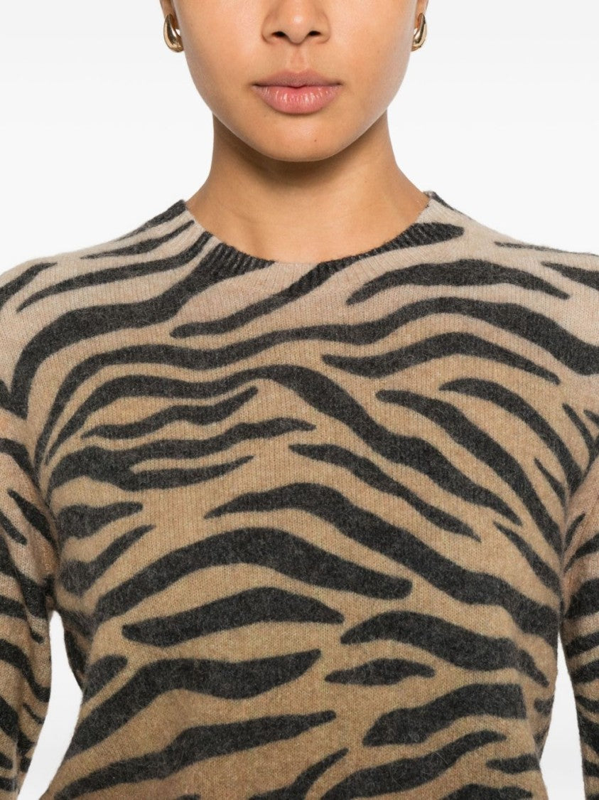 Mc2 Saint Barth Multicolour Animal Print Knit Sweater