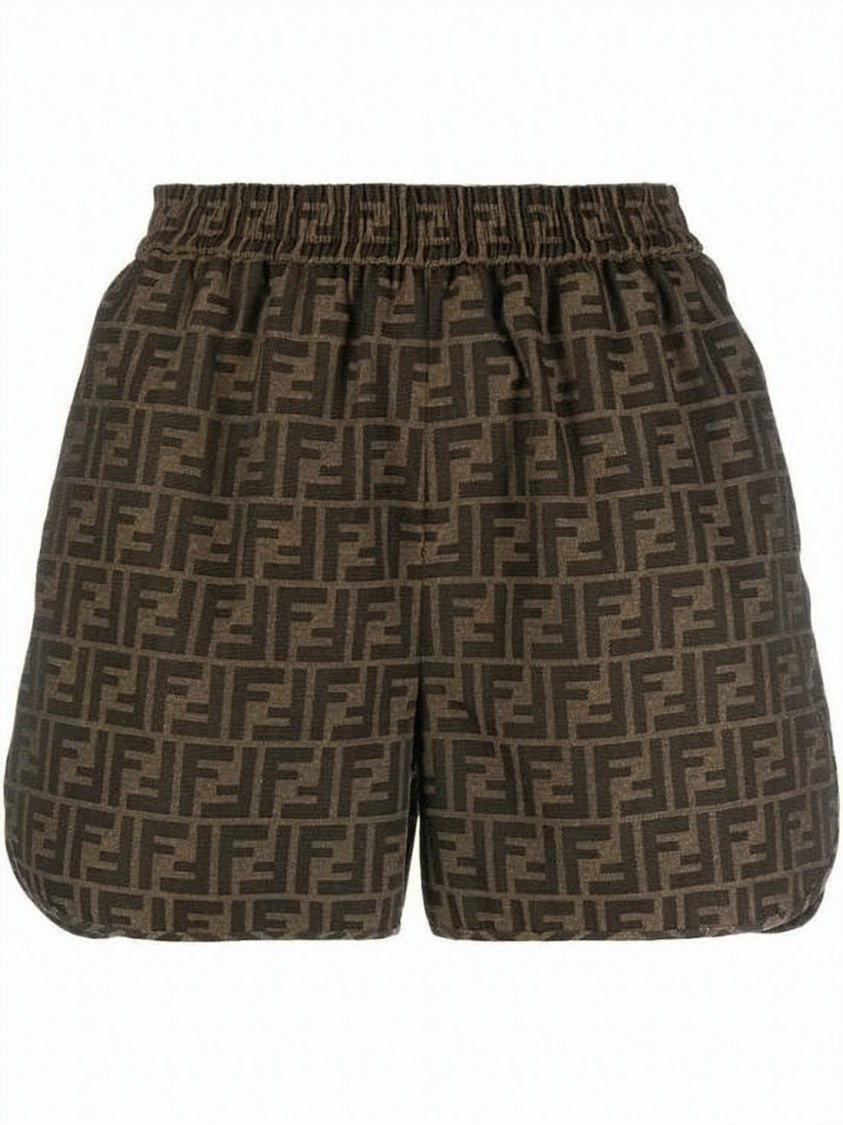Fendi Monogram Patterned Relaxed Fit Shorts