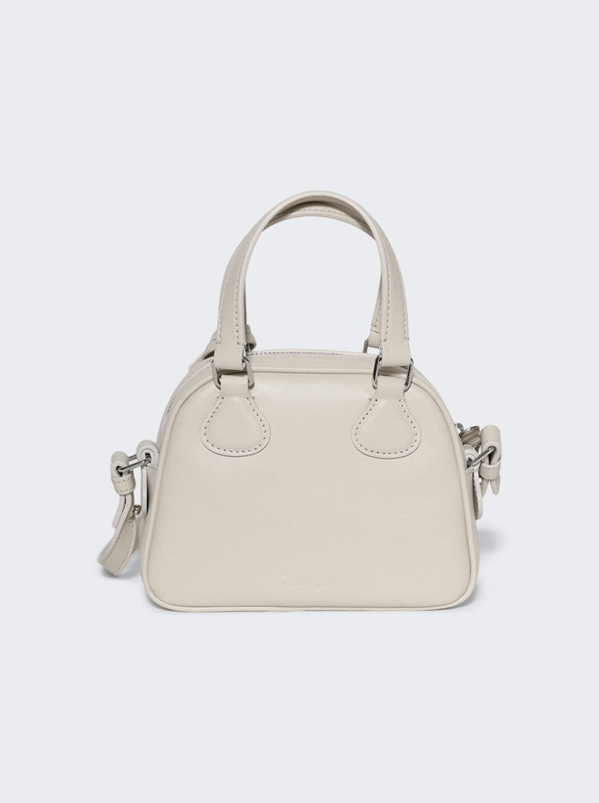 Courrèges Ac Stud Naplack Leather Mini Bowling Bag White
