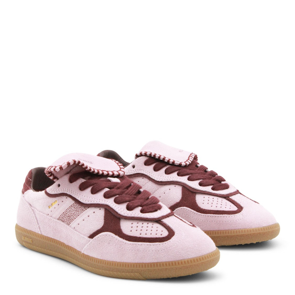 Alohas Suede Low-Top Sneakers With Burgundy Accents