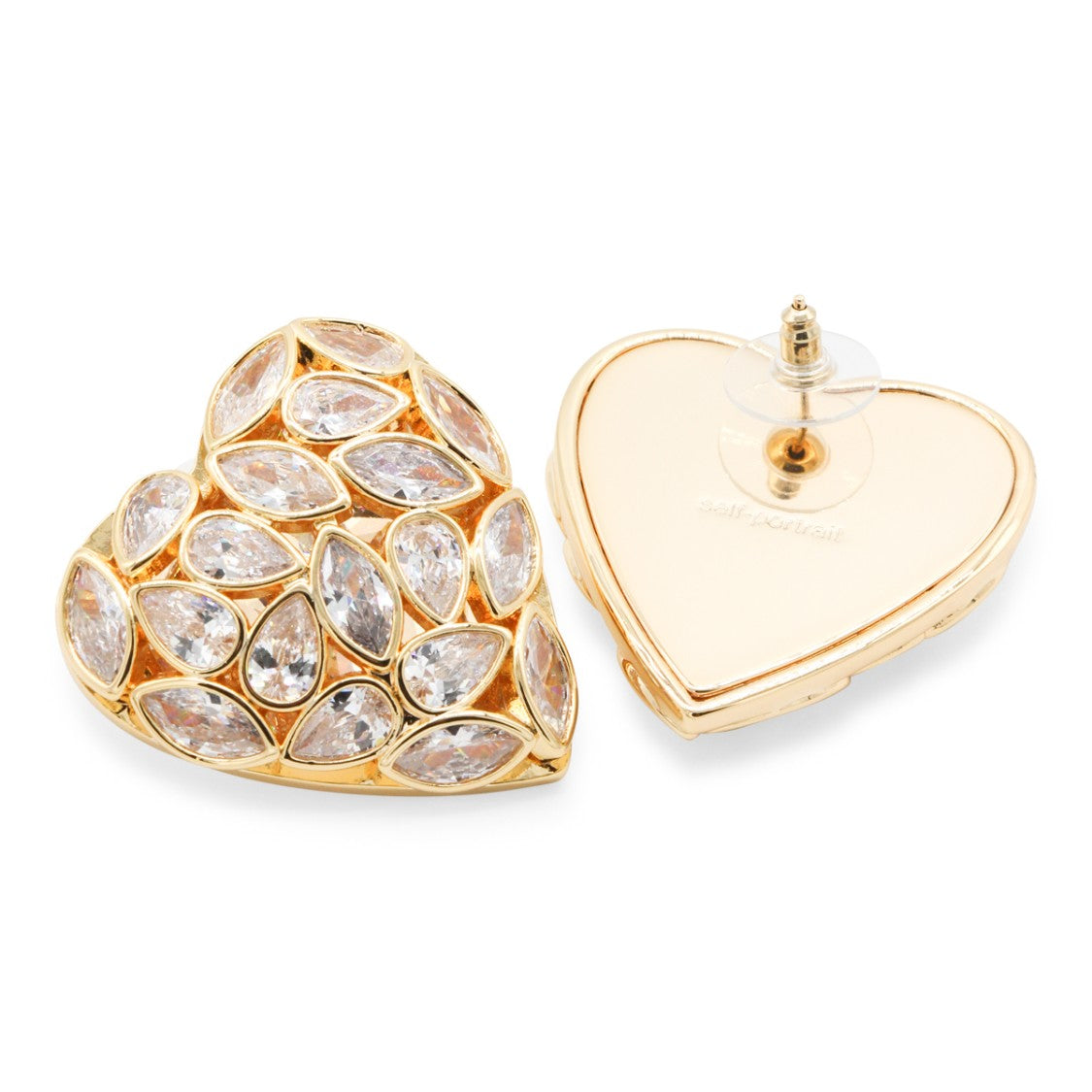 Self-Portrait Gold Crystal Earrings