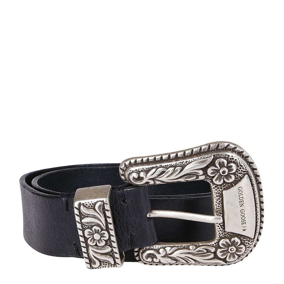 Golden Goose Wide Black Leather Belt