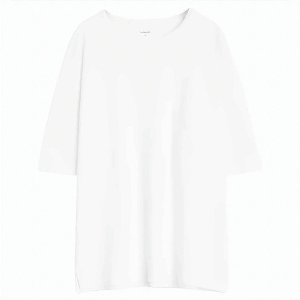 Lemaire Relaxed Fit White Cotton-Linen Tee