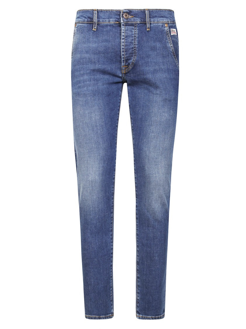 Roy Rogers Straight-Leg Light Denim Jeans With Signature Stitching