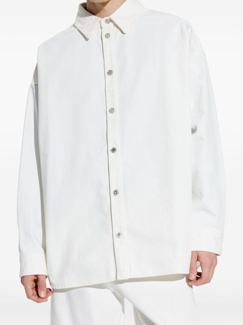 Balmain Relaxed Fit White Cotton Shirt