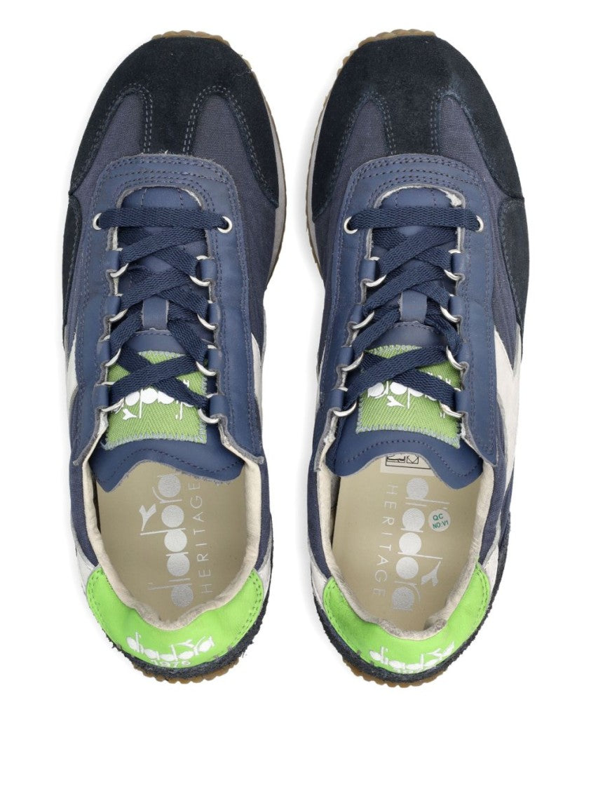 Diadora Sporty Blue Suede And Leather Sneakers