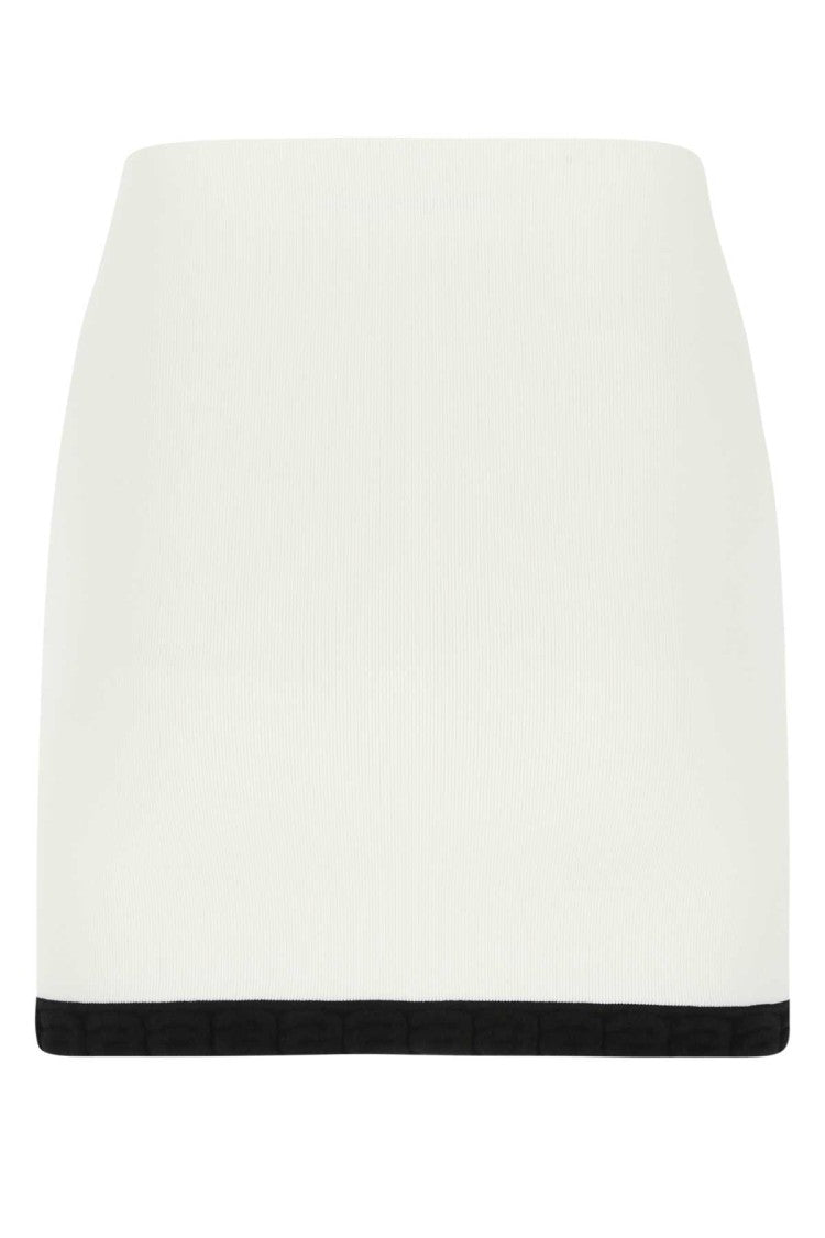 T By Alexander Wang White Stretch Viscose Blend Mini Skirt