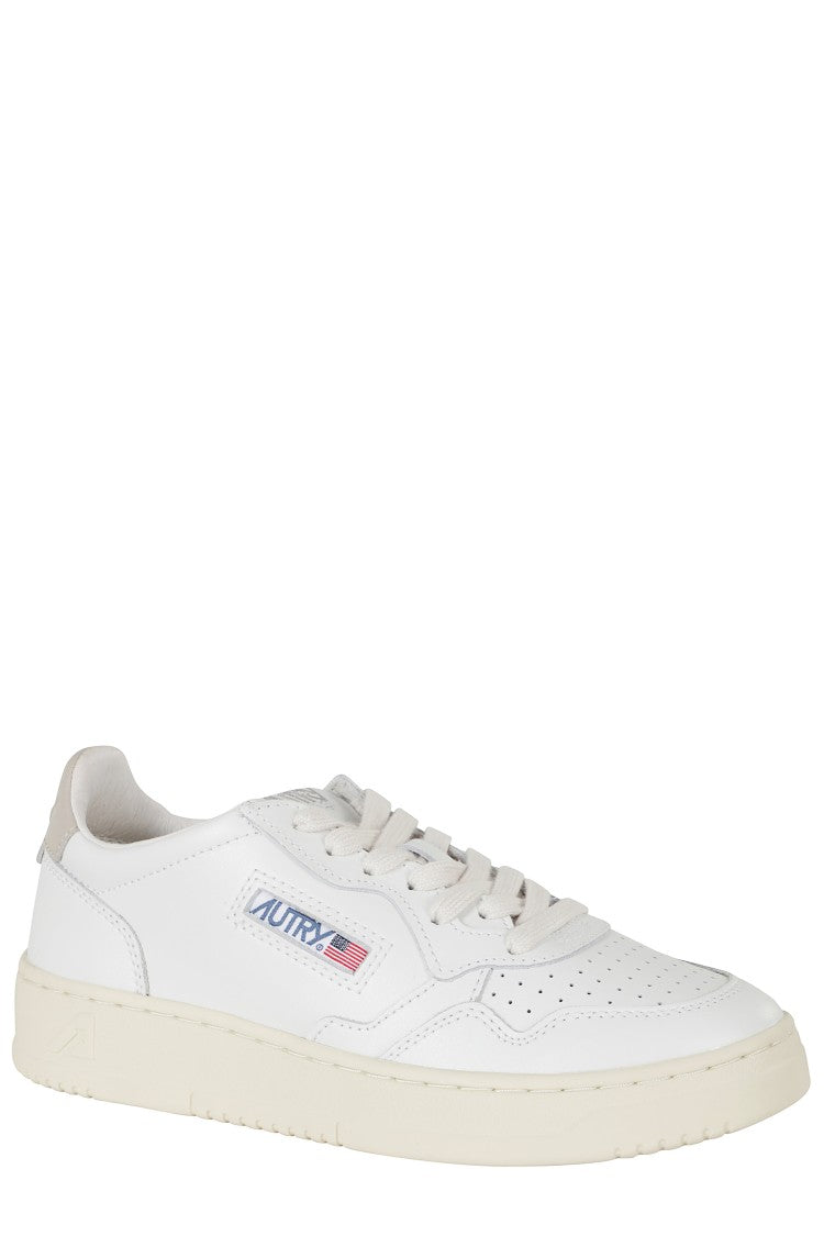 Autry White Gray Medalist Low Leather Sneakers