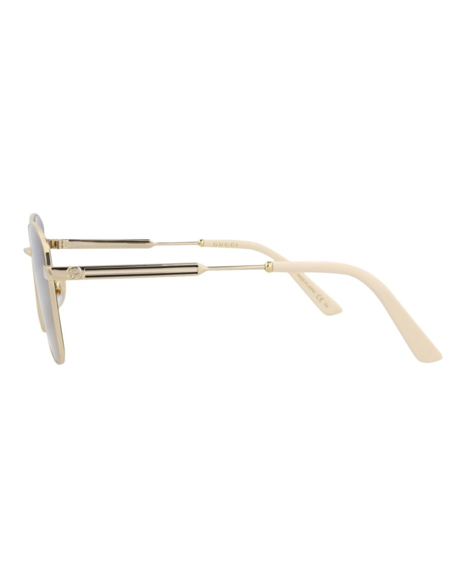 Gucci Square-Frame Metal Sunglasses