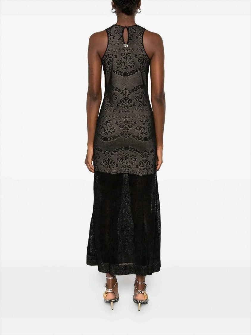 Twin-Set Long Viscose Knit Dress