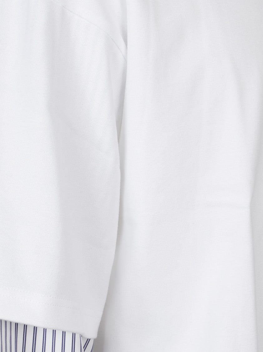 Comme Des Garçons White Layered Long-Sleeved T-Shirt