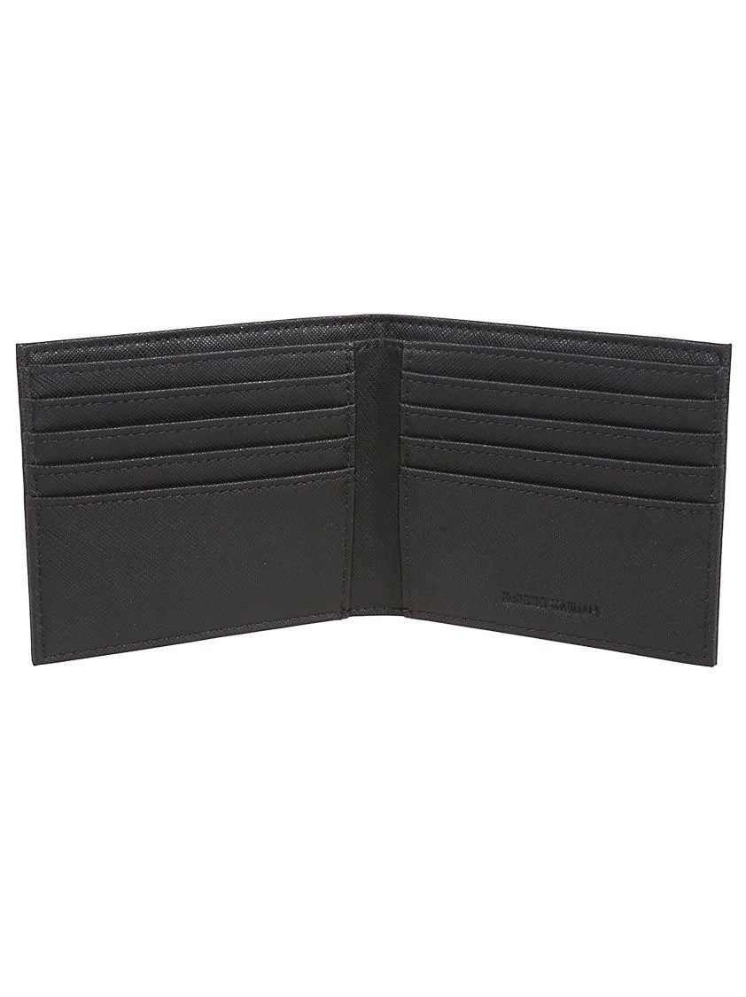 Emporio Armani Textured Logo Plaque Bifold Wallet