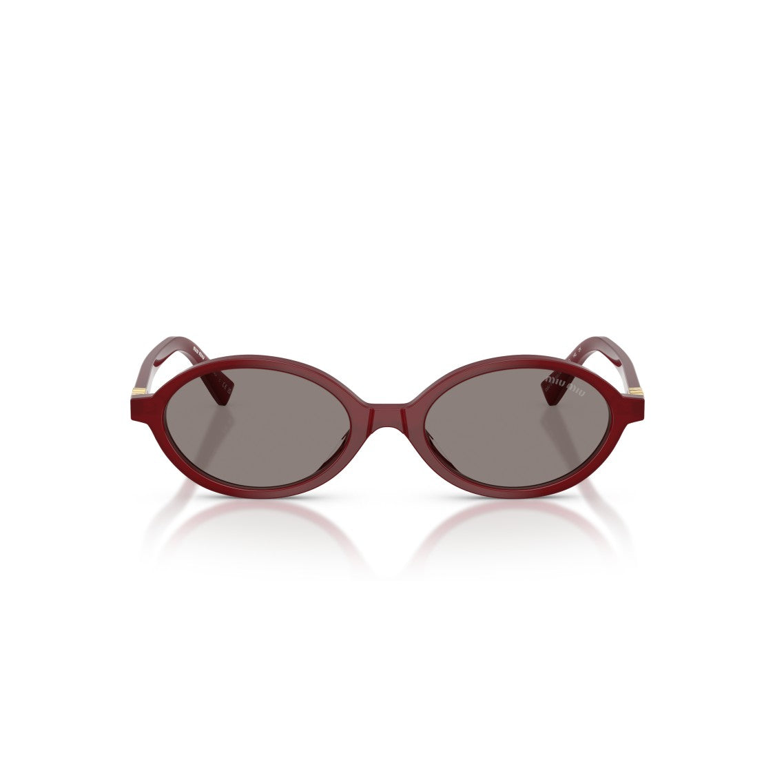 Miu Miu 0Mu 04Zs Oval Burgundy Acetate Sunglasses