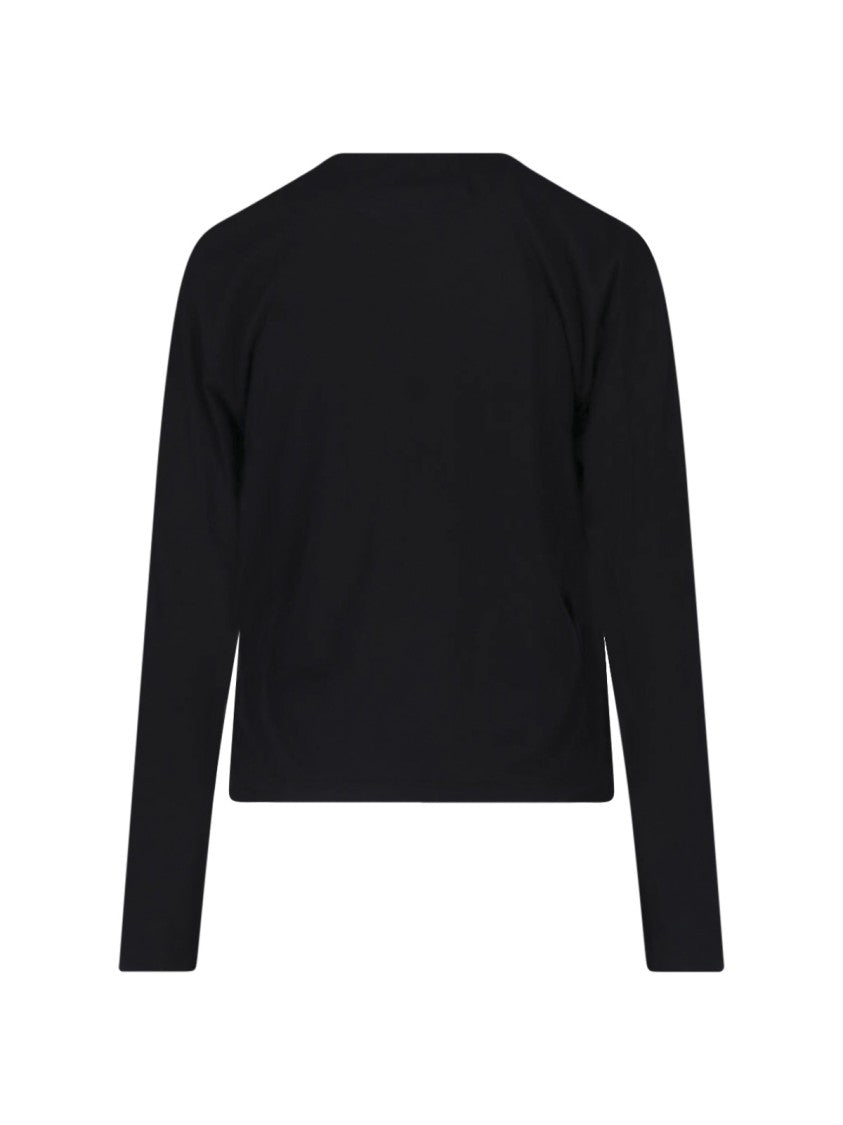 James Perse Black Cotton Cropped Long-Sleeve T-Shirt