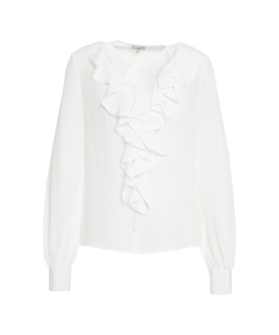 Himon's Ruffled Detail Blouse In Lightweight Fabric