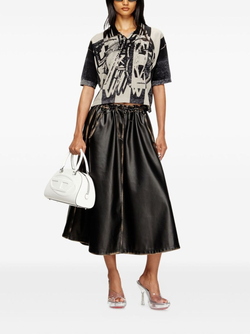 Diesel Flared Midi Skirt With Elastic Waistband