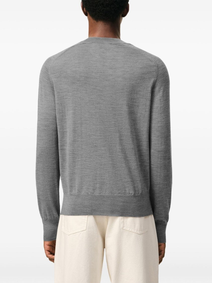Ami Paris Grey Heather Crew Neck Sweatshirt