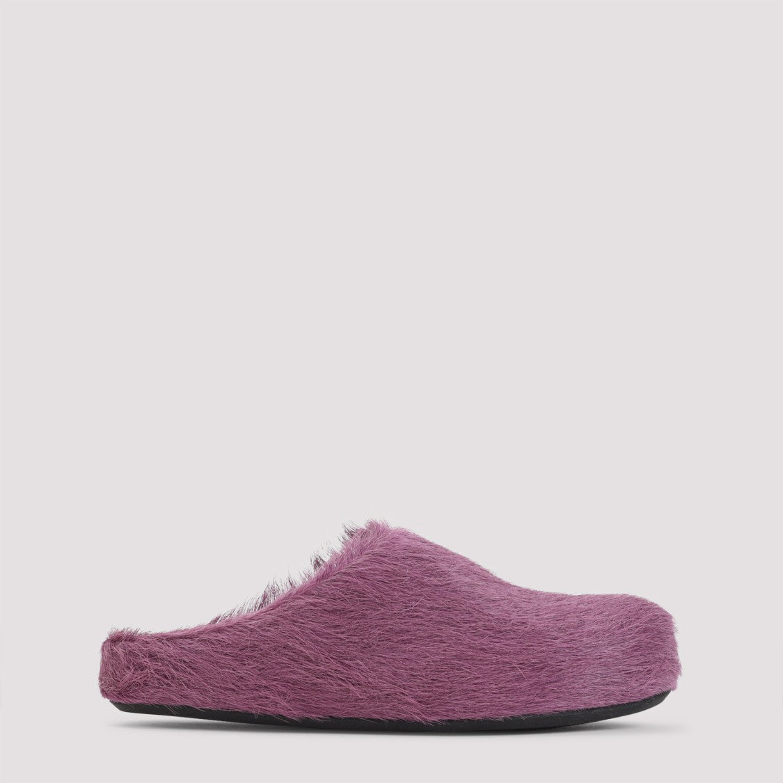 Marni Prune Violet Calf Hair Fussbett Mules