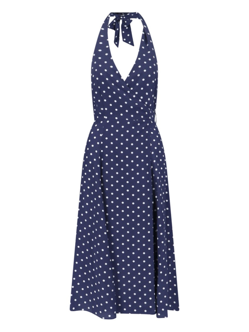 Parosh Maxi Polka Dot Dress – Blue