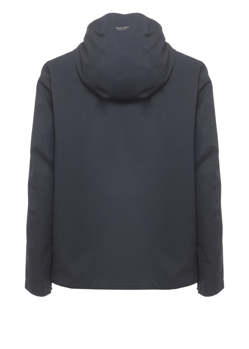 Woolrich Blue Pacific Hooded Cotton Jacket