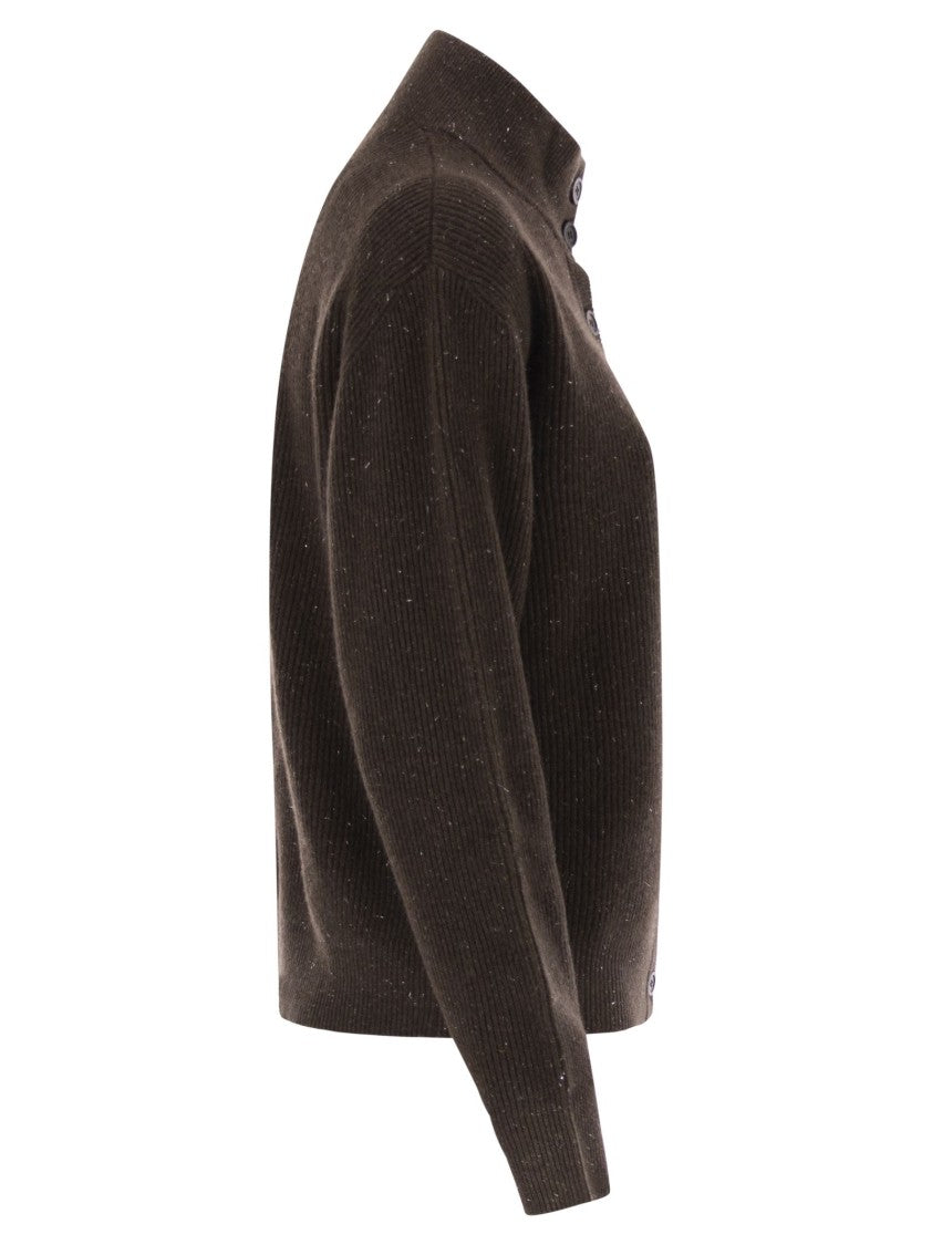 Peserico Cardigan With Buttons In Wool, Silk And Cashmere