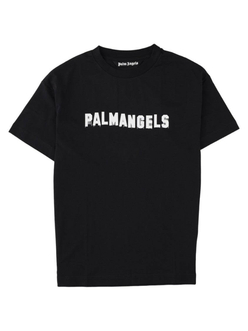 Palm Angels Black Bold Logo Short-Sleeve Cotton T-Shirt