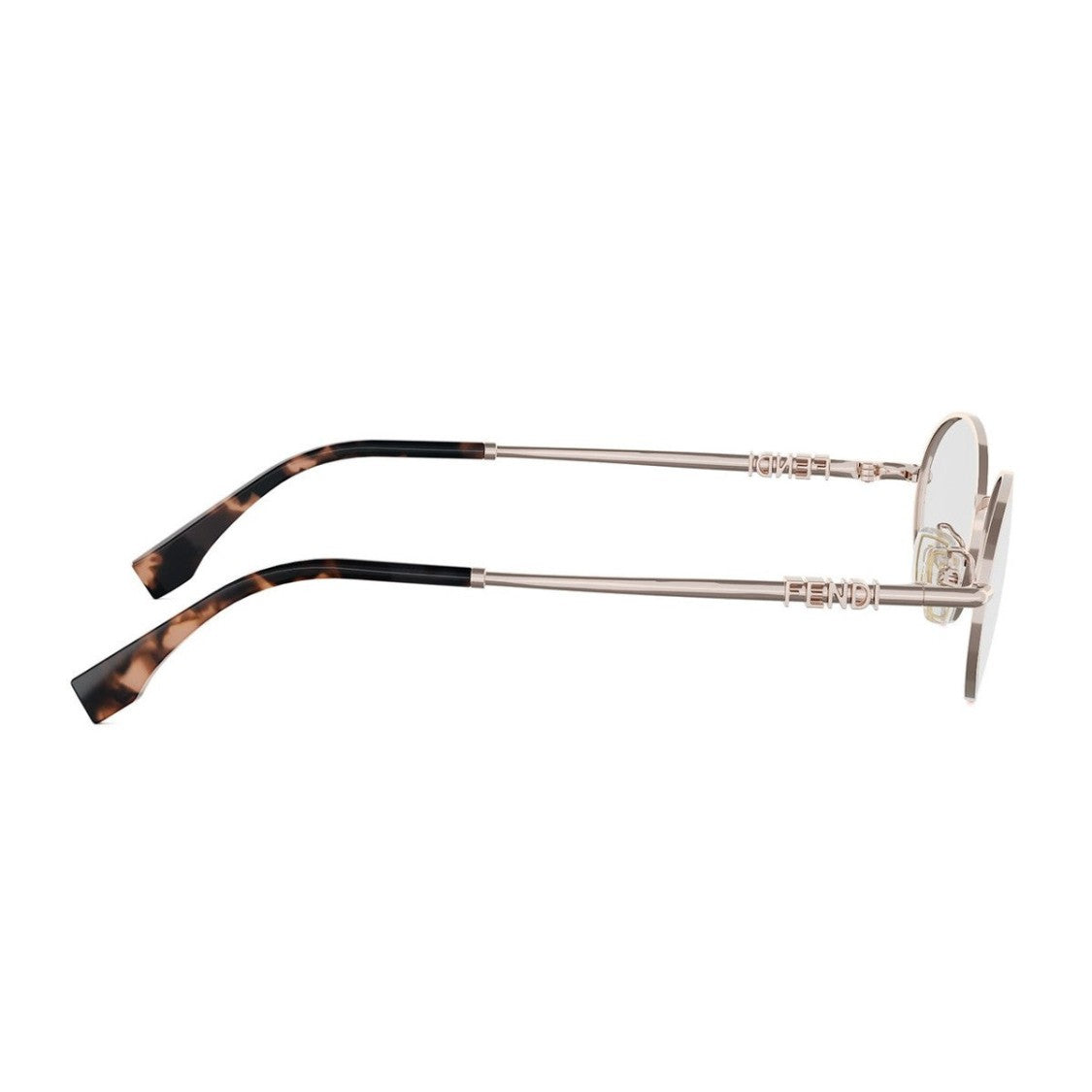 Fendi Rose Gold Fendigraphy Metal Oval Sunglasses