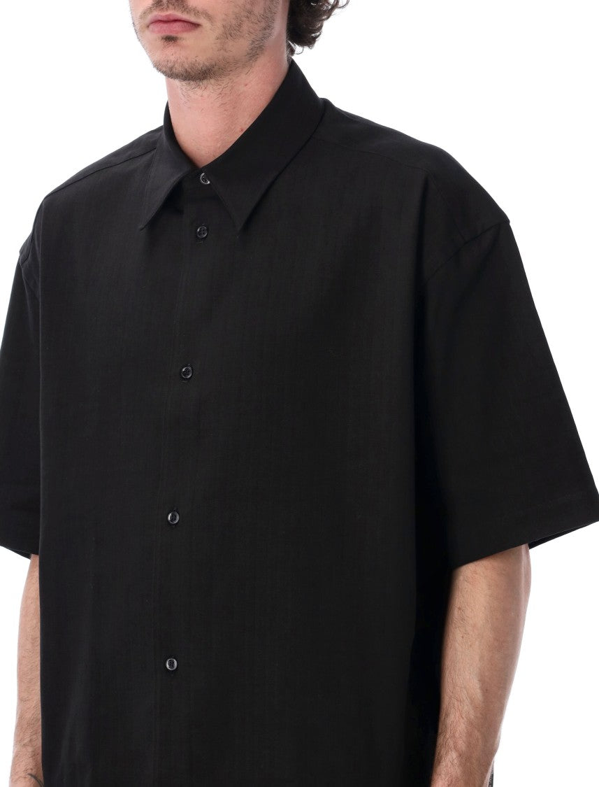 Studio Nicholson Sanko Cropped Herringbone Black Shirt