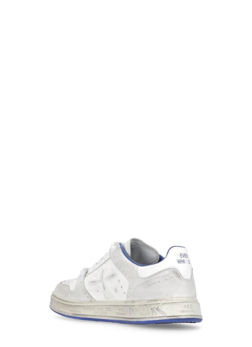 Prmt White Quinn 6686 Suede-Blend Sneakers