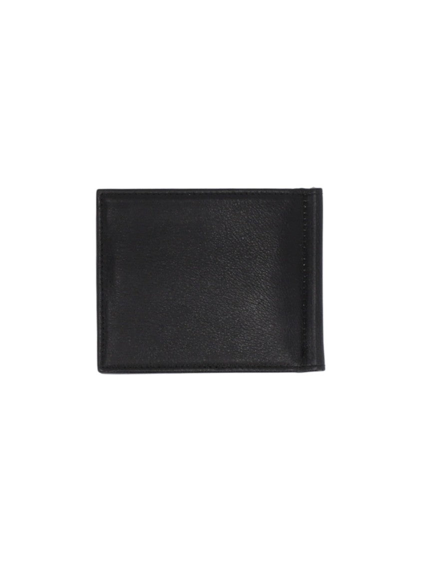 Claudio Orciani Black Lagoon Silver-Accent Leather Money Clip Wallet