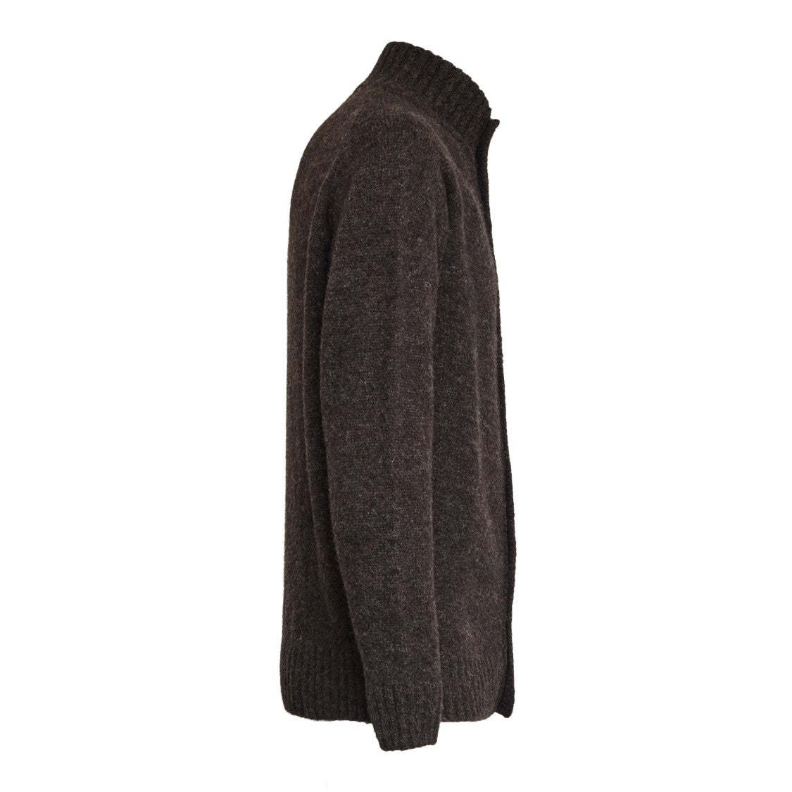 Filippo De Laurentiis Stand-Up Collar Alpaca Wool Sweater With Ribbed Detailing