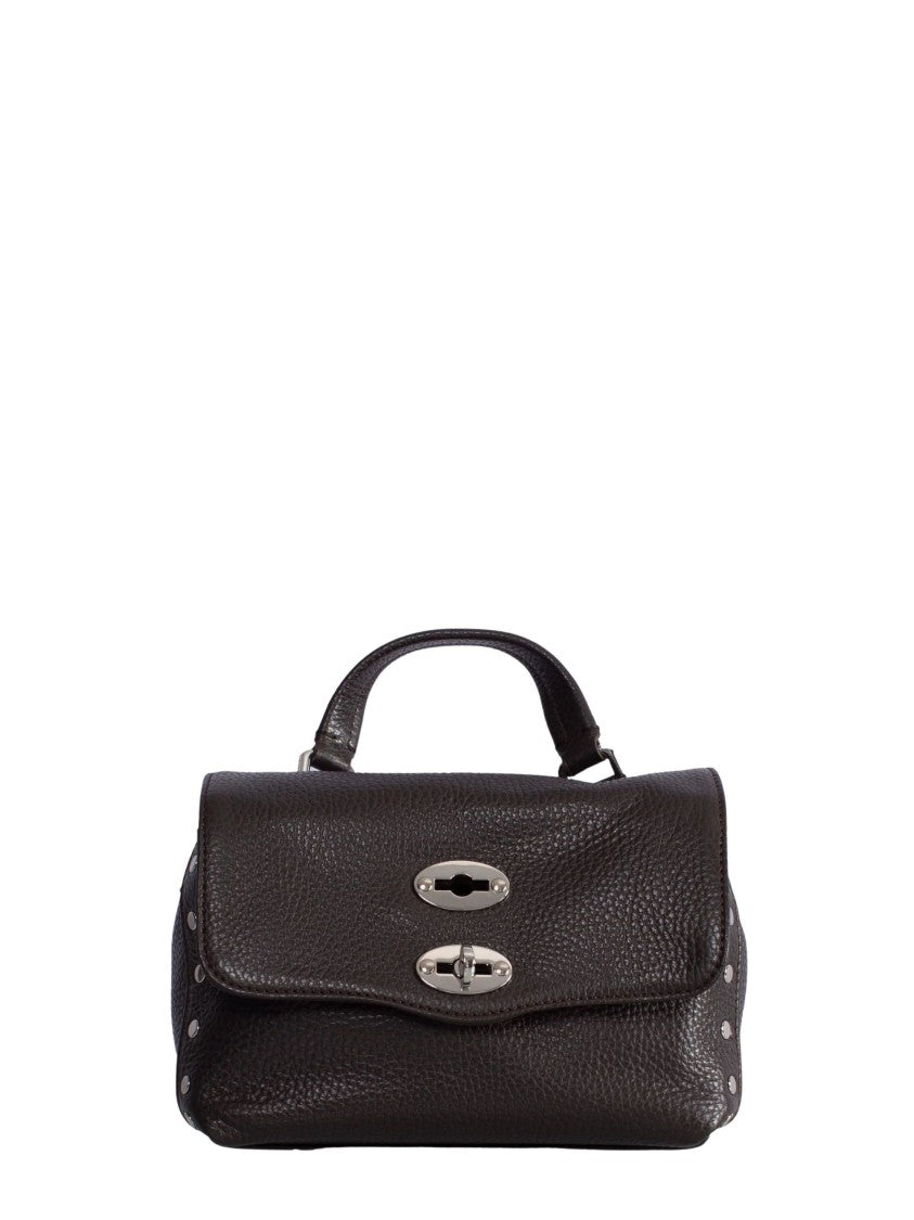 Zanellato Structured Handbag In Deep Brown Pebbled Leather