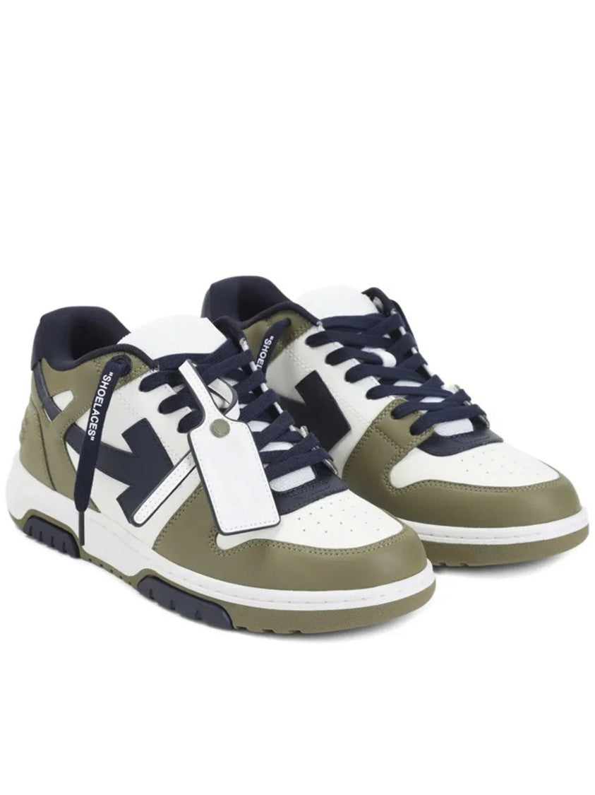 Off-White Olive/White Out Of Office Leather Sneakers