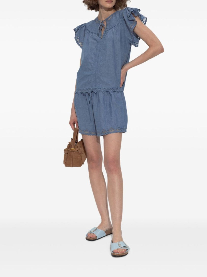 Birkenstock Pastel Blue Leather Sandals With Metallic Buckle