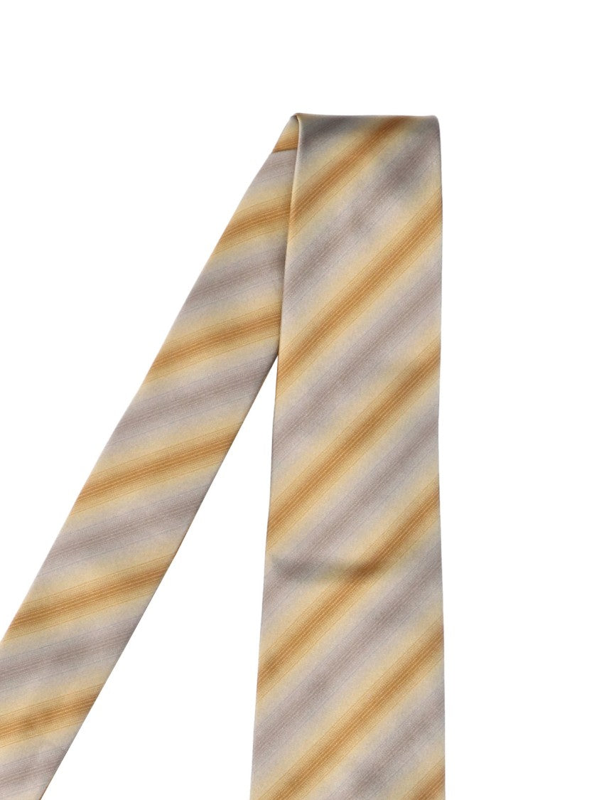 Sunflower Beige Striped Silk Tie