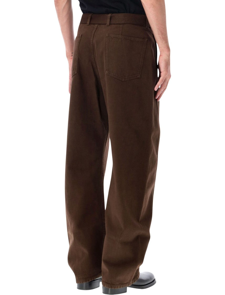 Lemaire Wide-Leg Twisted Pants With Integrated Belt