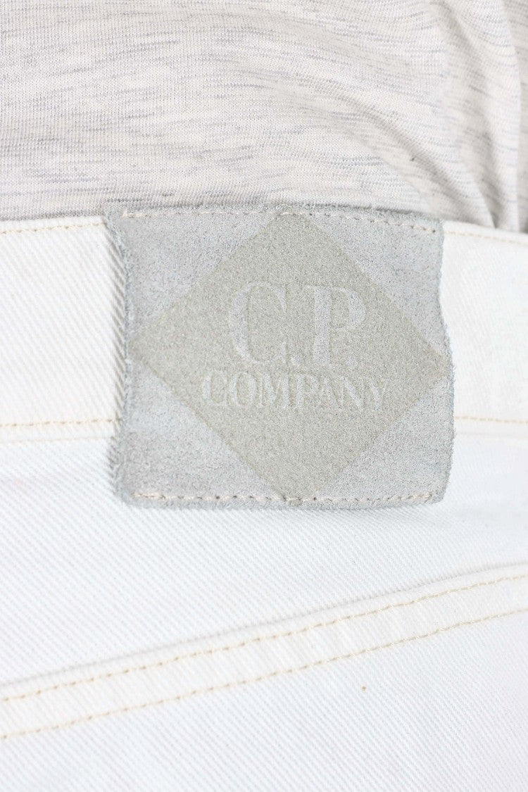 C.P. Company White 10Oz Cotton Bull Jeans