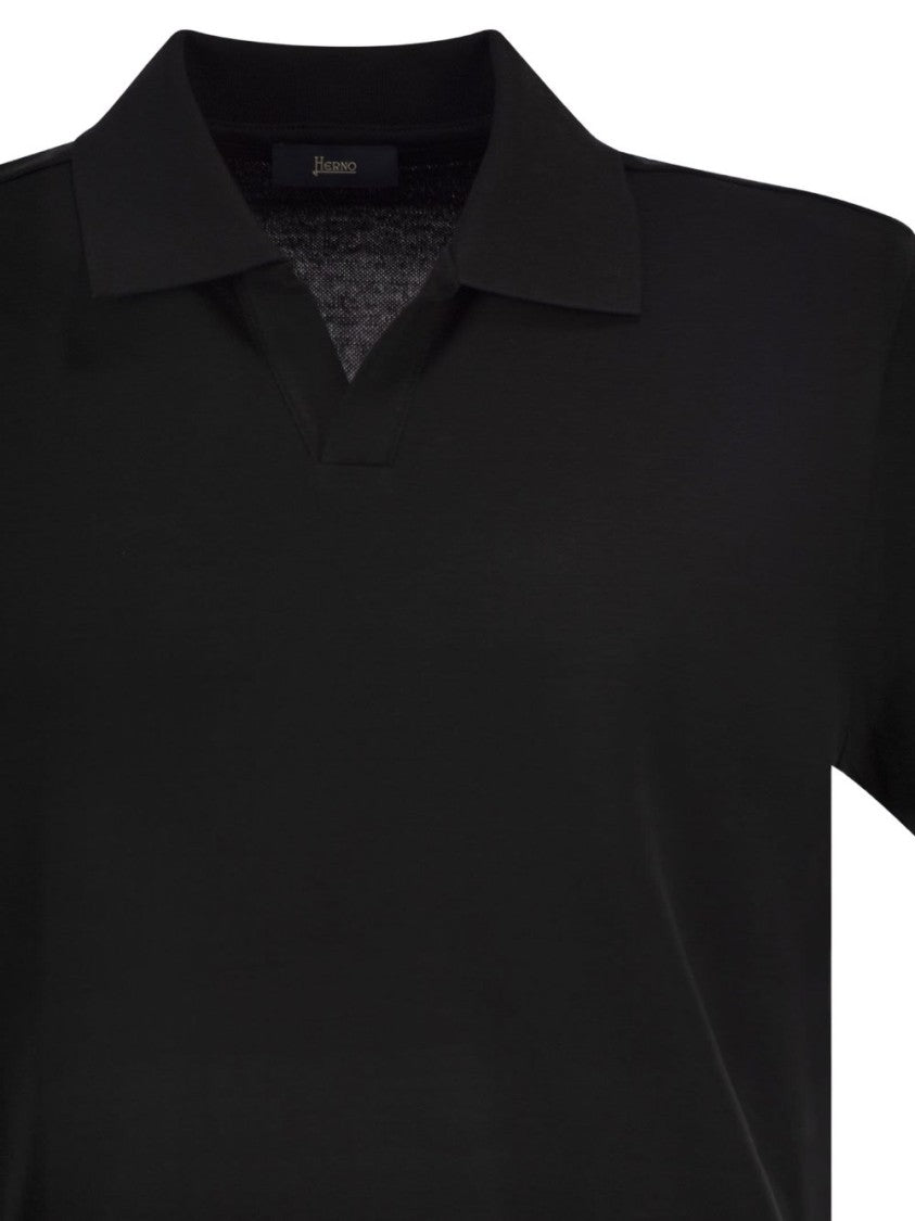 Herno Black Classic Refined Polo Shirt